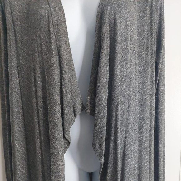 VINCE Drapey Open Front Waterfall Cardigan Small Spacedye black gray - Picture 5 of 6